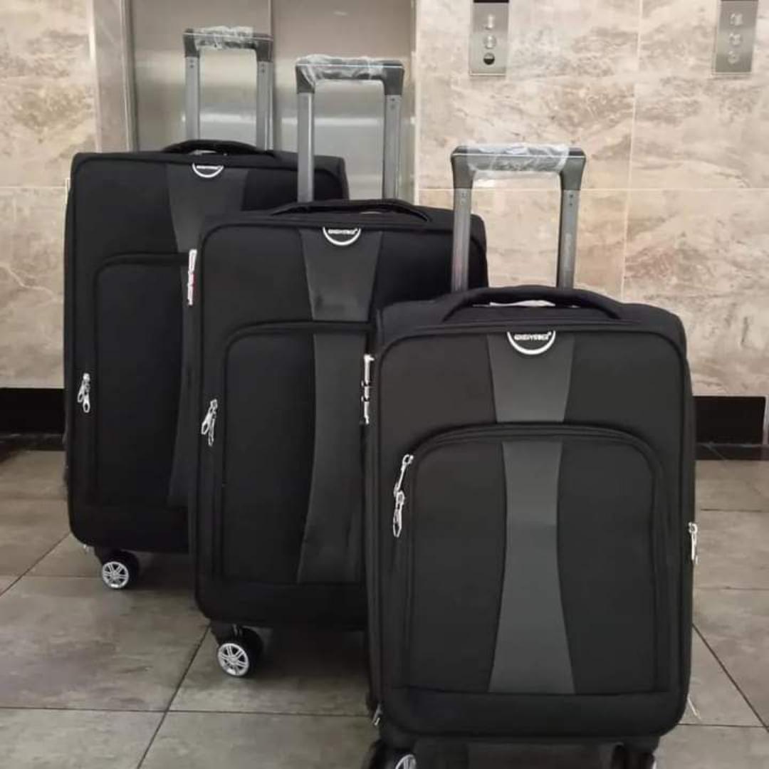 Pioneer 3-in-1 expandable softshell travel suitcase set
