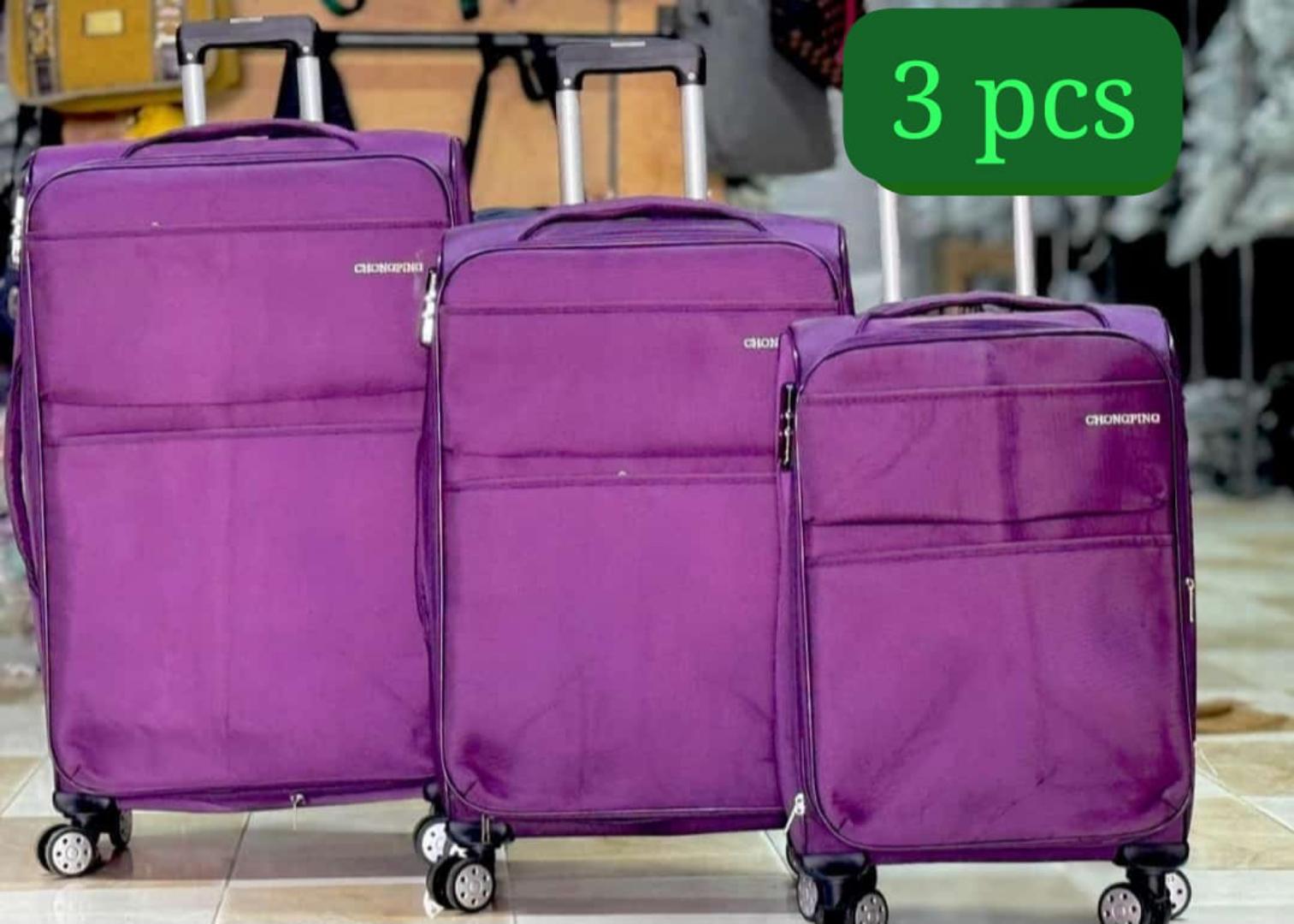 Pioneer 3-in-1 expandable softshell travel suitcase set