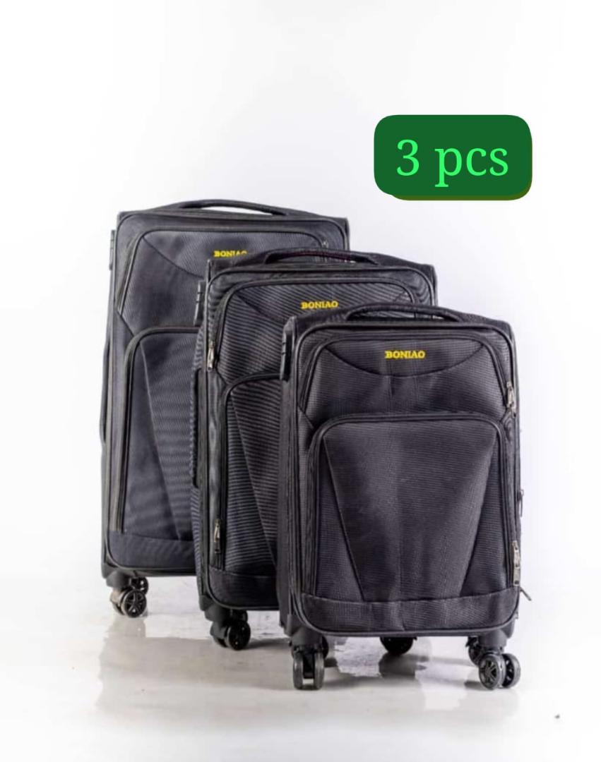 Pioneer 3-in-1 expandable softshell travel suitcase set