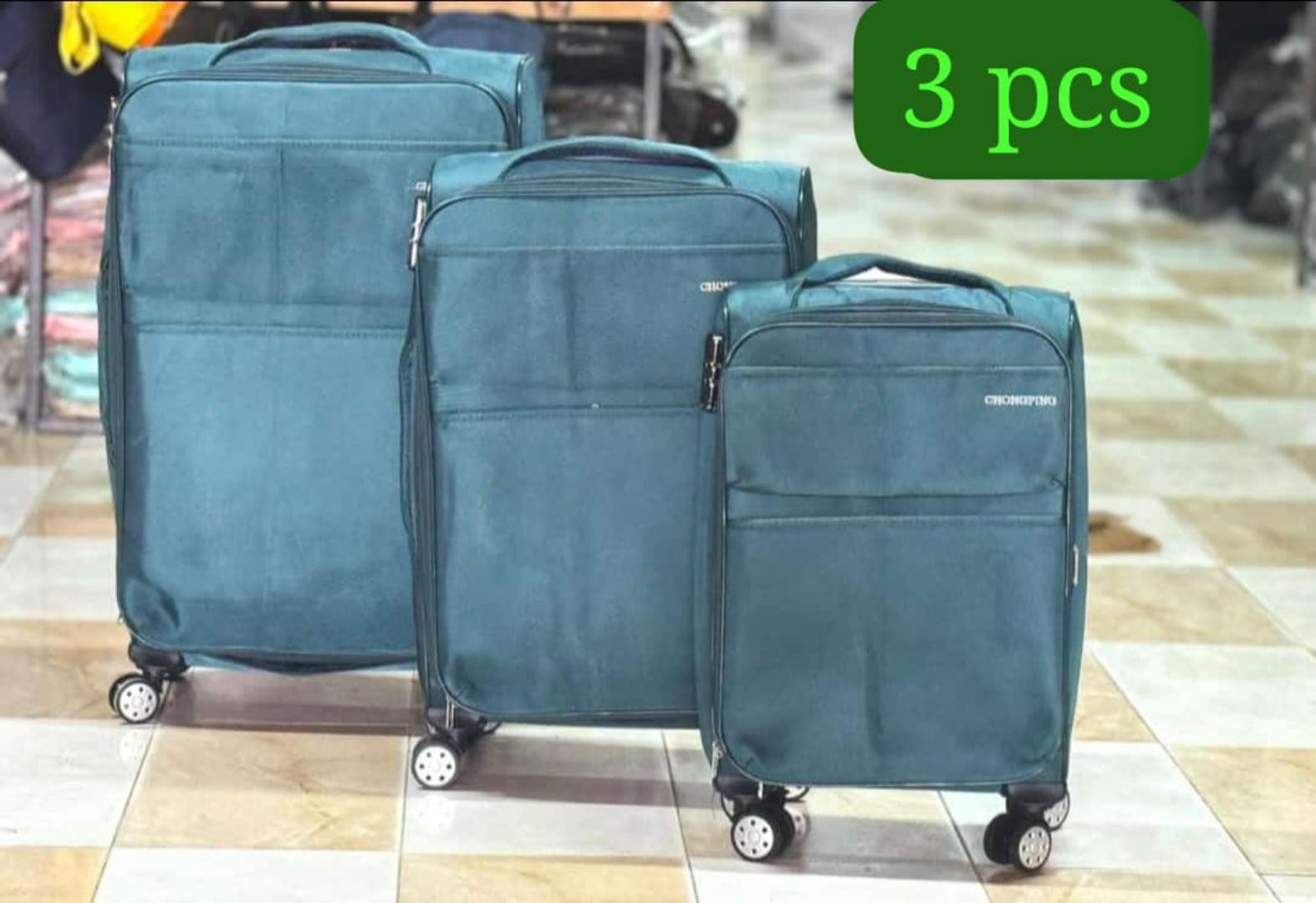 Pioneer 3-in-1 expandable softshell travel suitcase set
