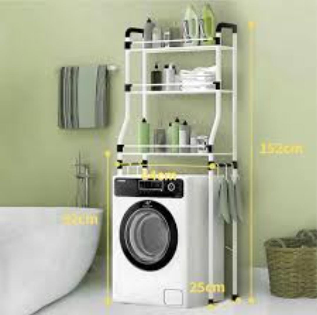 *Restocked 🎉🎉🥳🎊*

 ~Black joints~ 

*Detachable metallic 3 layer over the toilet Rack 



*Detachable metallic 3 layer over the washing machine rack