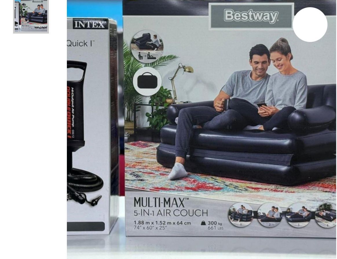 🤪BEST WAY TO RELAX🤪Inflatable Sofa Bed with Manual Pump – 2-in-1 Air Couch & Mattress, Portable, Comfortable & Durable.Versatile Design: Transforms from a chic sofa to a spacious double bed.
Durable