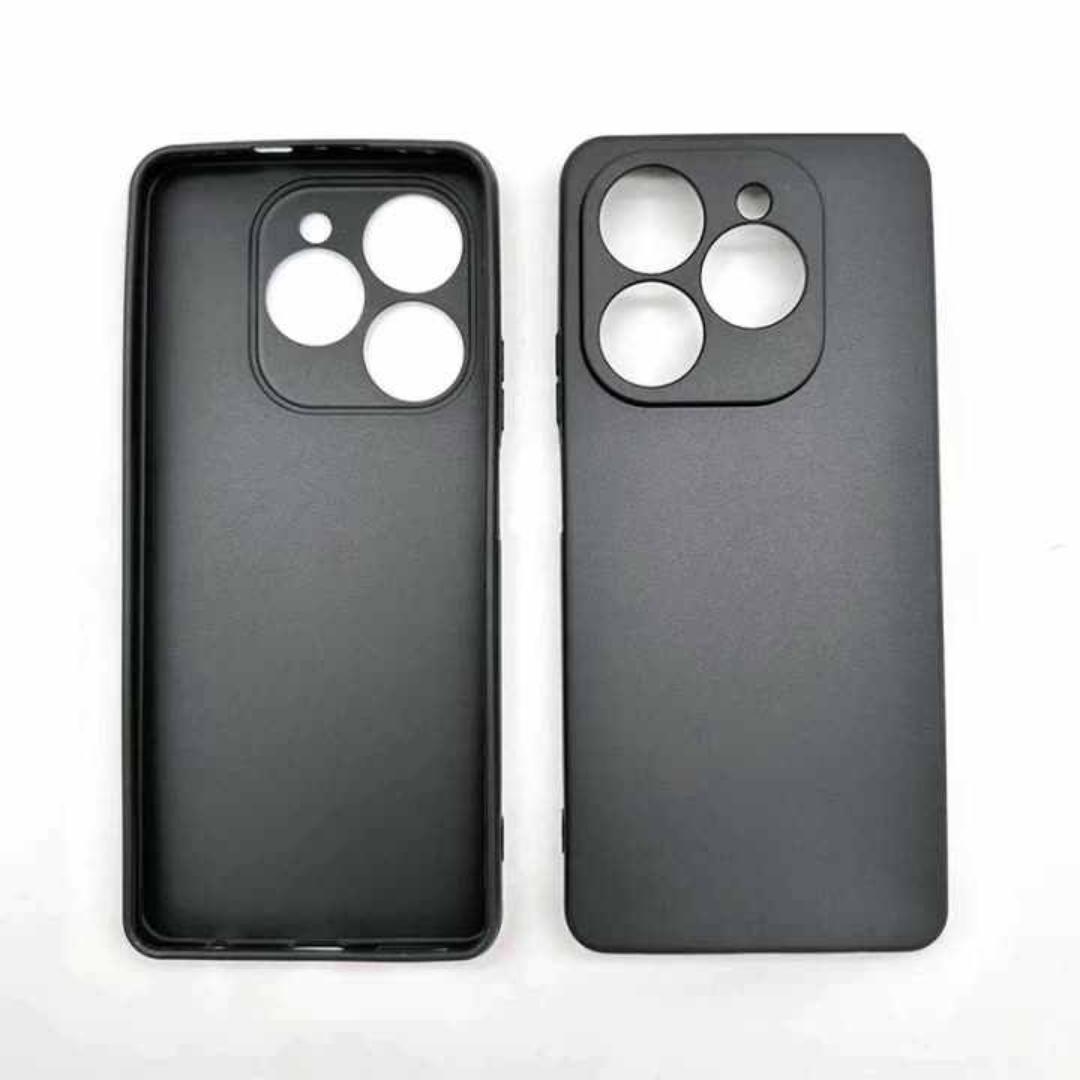Tecno Spark 20 Pro Black Phone Case/ Cover,Proctective Case All Edges Covered Frosted Silicone