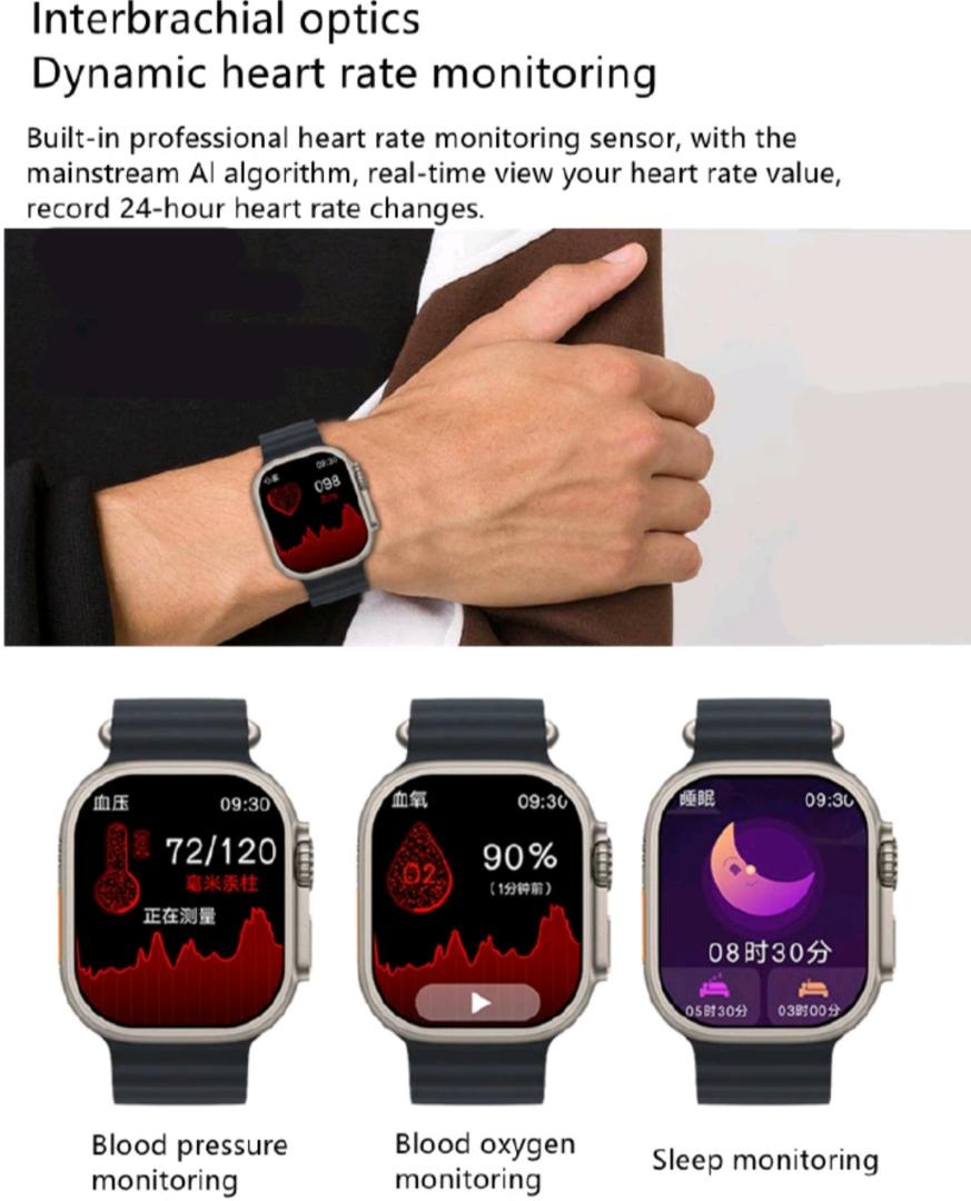 One factory New Smart Watch 2.01 inch Large Screen 7in1 Strap Smartwatch Suit Waterproof Fitness Tracking Bluetooth Call Smartwatch