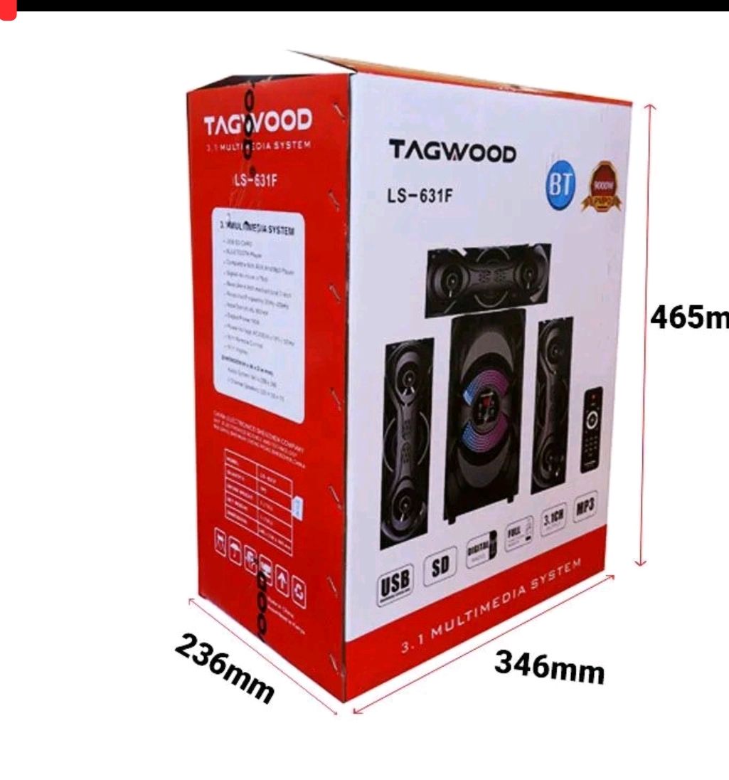 CLEARANCE SALE Tagwood 631F 3.1CH Woofer Subwoofer Bluetooth Cinema Home theater System Bluetooth Hi-Fi Speaker Speaker System Speaker bass speaker woofer BT/USB/SD/FM.
