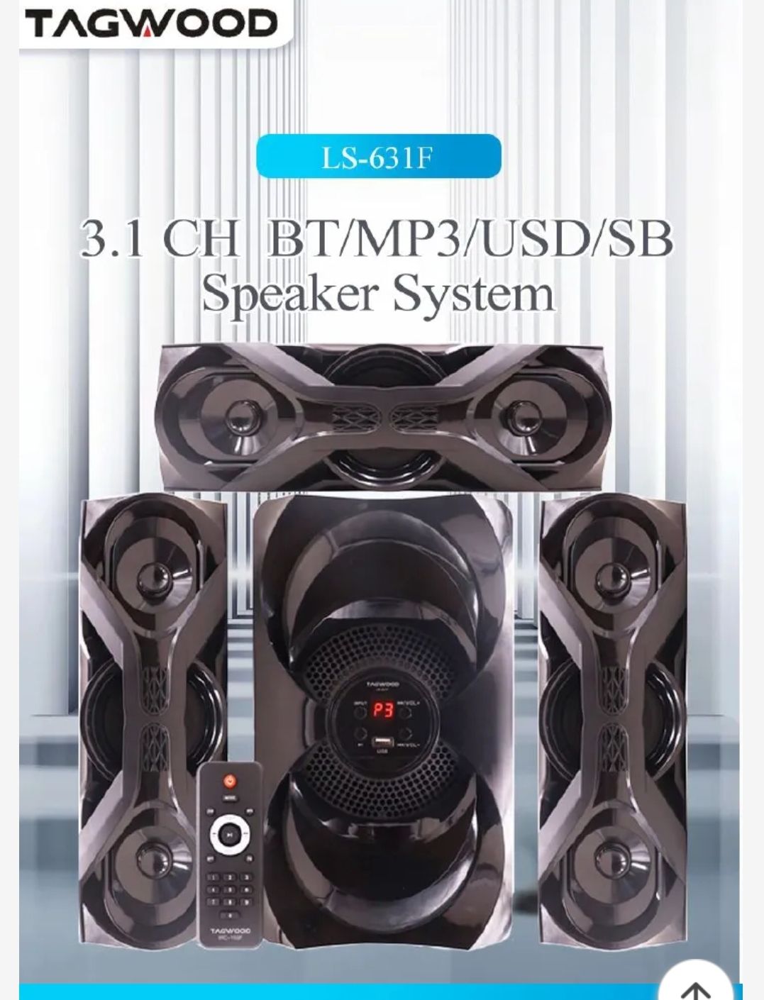 CLEARANCE SALE Tagwood 631F 3.1CH Woofer Subwoofer Bluetooth Cinema Home theater System Bluetooth Hi-Fi Speaker Speaker System Speaker bass speaker woofer BT/USB/SD/FM.