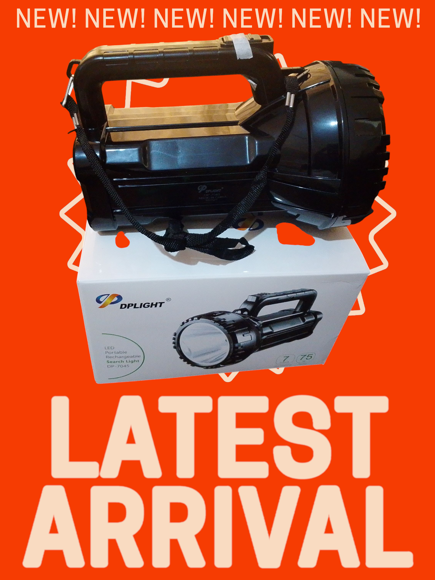 DP light DP-7045 Super Bright Long Range LED Portable Rechargeable Search Light Torch