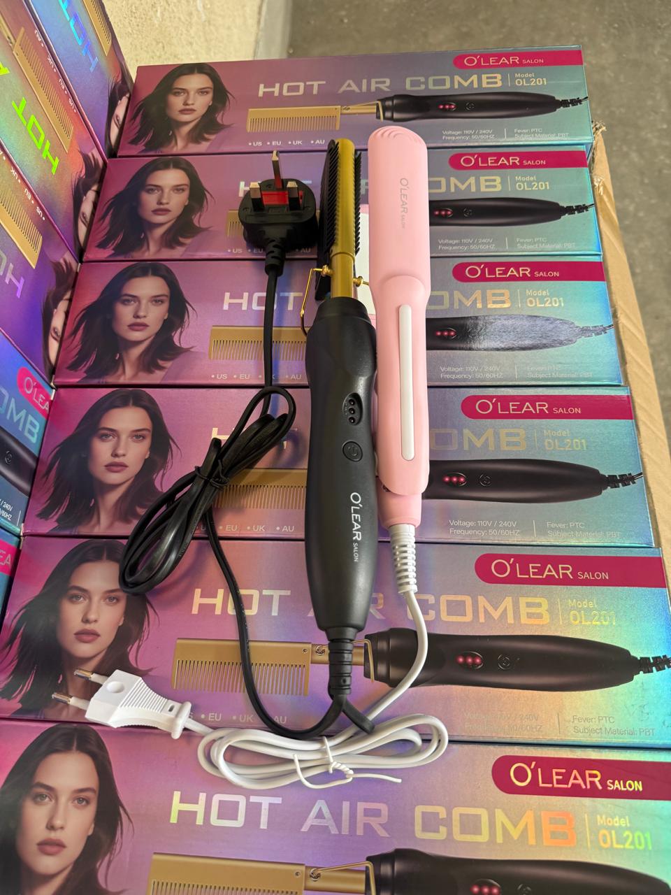 [ANNIVERSARY SALES]  OLEAR  2 in 1 Hot Air Comb Straightener Electric Hair Straightener Hair Curler Wet Dry Use Hair Flat Irons Hot Heating Comb For Hair.