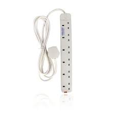 Heavy-Duty 5-Way Extension – 13 Amp, Long Reach Cable, Ideal for Home & Office (Power King)