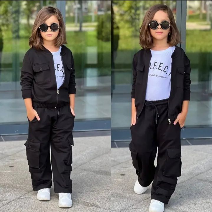 Girls  cargo  pants set 5-14 years 3pcs sweatpants kids clothes baby clothes kids treandy fashion teens clothes