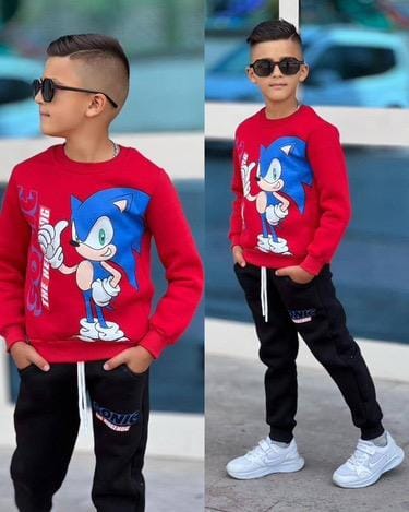 sonic boys sweatpants set 2 pcs  for 3 - 9 years kids clothes boys clothes