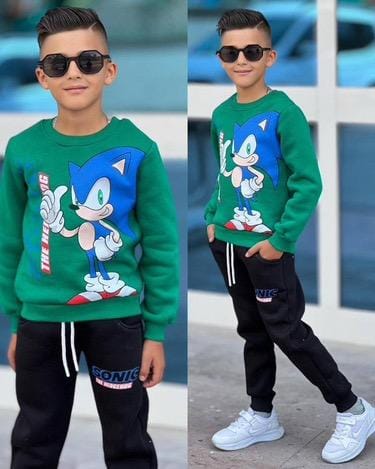 sonic boys sweatpants set 2 pcs  for 3 - 9 years kids clothes boys clothes