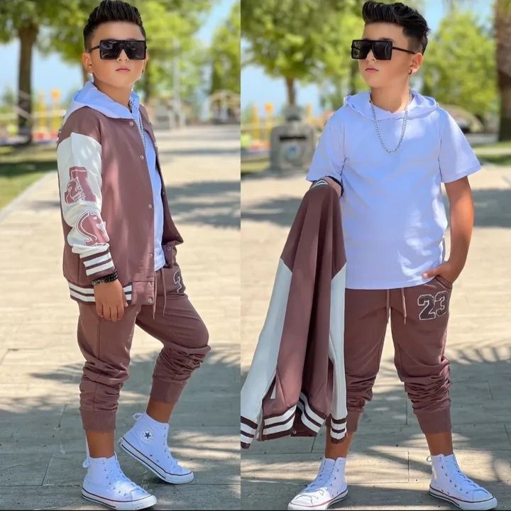 boys tracksuit set 3pcs 4-11 years kids fashion clothes college jacket