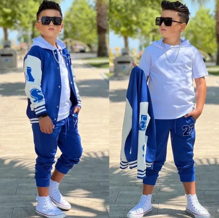 boys tracksuit set 3pcs 4-11 years kids fashion clothes college jacket