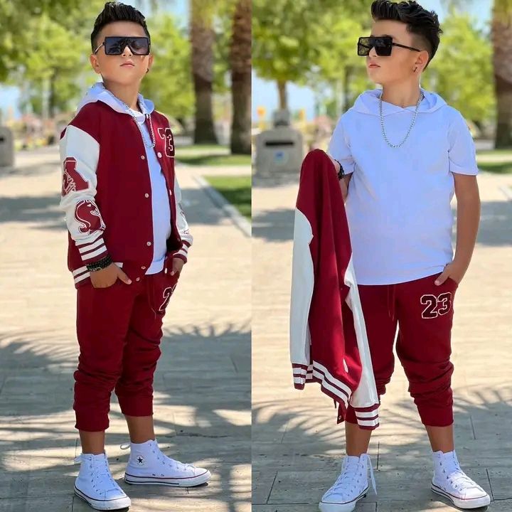 boys tracksuit set 3pcs 4-11 years kids fashion clothes college jacket