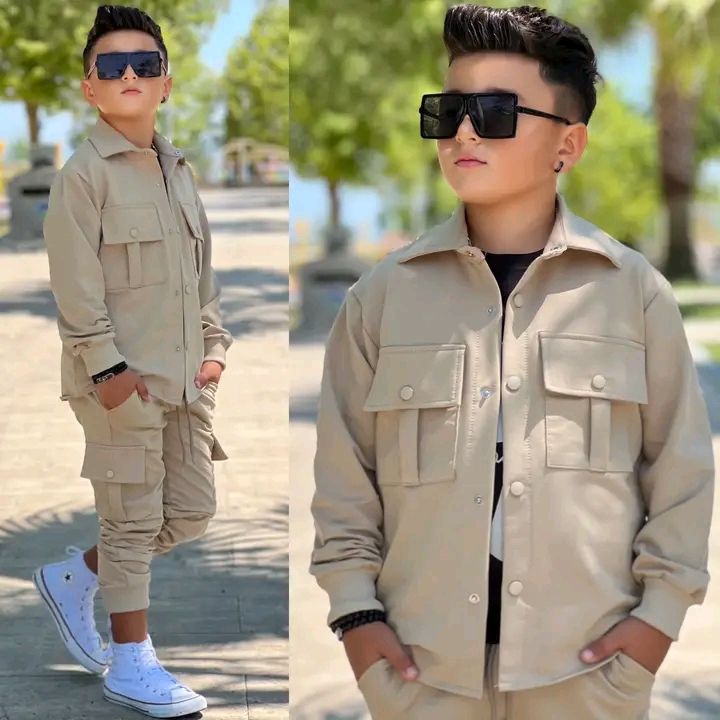 kids fashion boys cargo style outfit  tracksuit set 3 pcs for 4-9 Yrs kids clothes boys clothes