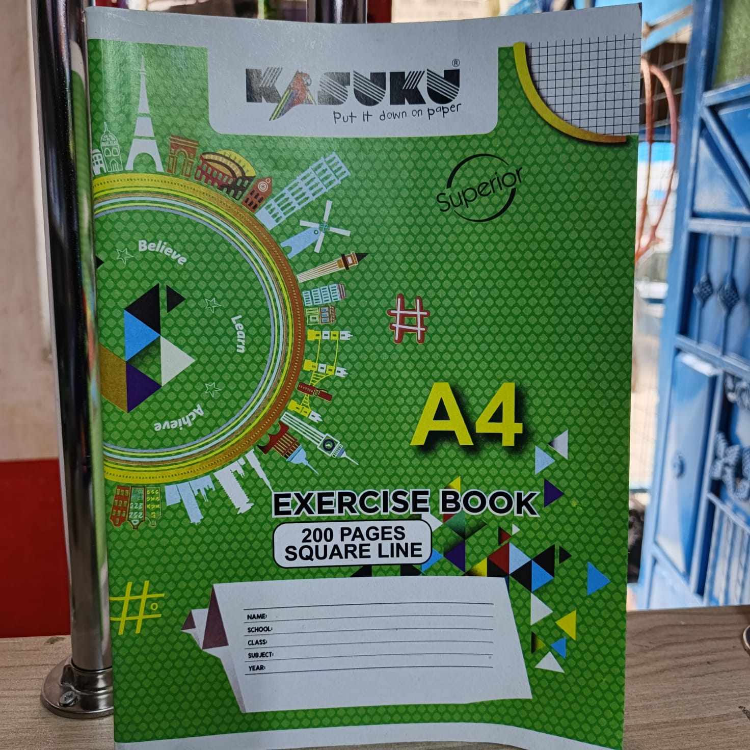 Kasuku A4 200 Pages Exercise Books Single line/ Ruled 10 Books and 2 Book Squared.