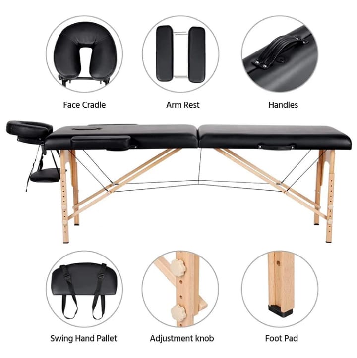 Fashion 2section wooden portable massage bed spa bed facial bed tattoo bed/home patient bed