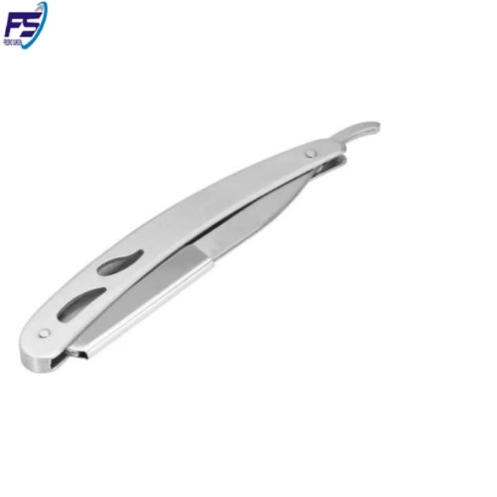 Razor Holder Men Shaving Holder Haircut Tool Stainless Steel Barber Straight Razor Shavette Razor Foldable Straight Edge Razor Classic Barber Razor Professional Shaving Razor