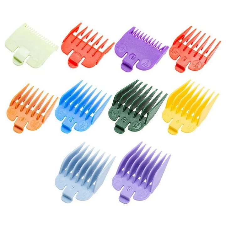 Professional 8 Color Hair Clipper Guide Combs Clipper Guard Combs Attachment 1 To 8-Great Fits For Professional Most Hair Clippers Beard Trimmer