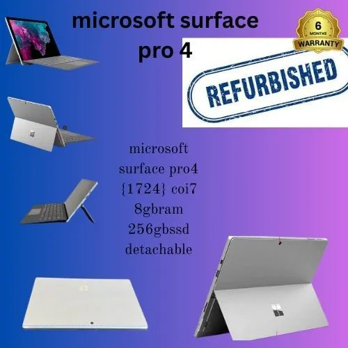 Microsoft Surface Pro 4(6th Gen Intel Core i7 | 8GB RAM | 256GB SSD | 12.3'' PixelSense Touchscreen | Ultra-Slim 2-in-1 Laptop Tablet | Windows 10 Pro | Lightweight & Portable | Perfect for Work,