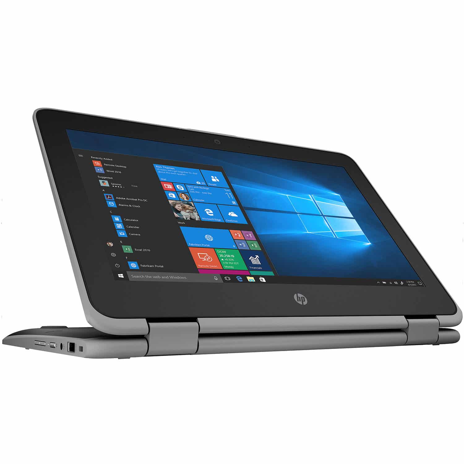 REFURBLISHED (BAG AND MOUSE) HP PROBOOK 11 G4 COI5 8TH GENERATION 8GBRAM 256GBSSSD X360 TOUCHSCREEN
Its 360-degree hinge enables use in multiple modes, including laptop, tablet, tent, and stand