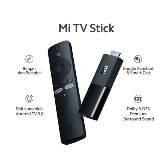 XIAOMI Mi Xiaomi Android TV Stick (convert Digital TV To Smart)
Mi TV Sticks delivers true-to-life HD entertainment and mobility. With Android TV powered by Android 9, Mi TV stick is faster, smarter a