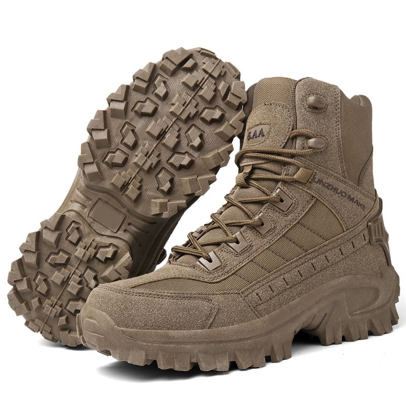 Kenyan Outdoor Enthusiast's Choice - High-Top Desert Tan Tactical Military Boots