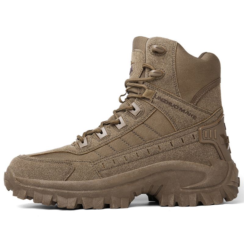 Kenyan Outdoor Enthusiast's Choice - High-Top Desert Tan Tactical Military Boots