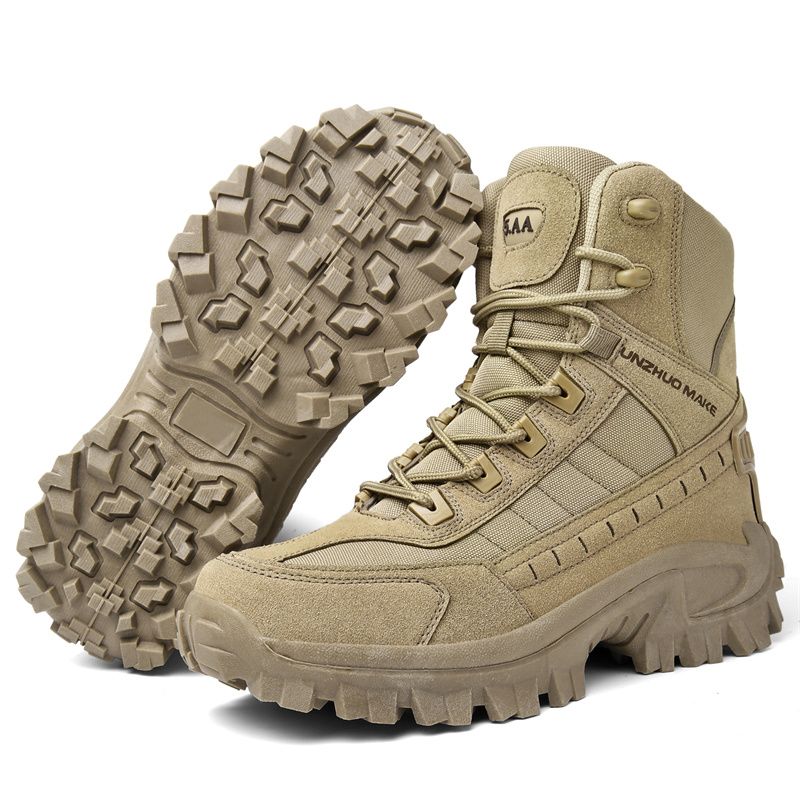Kenyan Outdoor Enthusiast's Choice - High-Top Desert Tan Tactical Military Boots