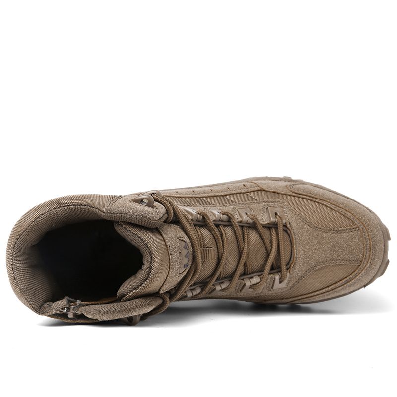 Kenyan Outdoor Enthusiast's Choice - High-Top Desert Tan Tactical Military Boots