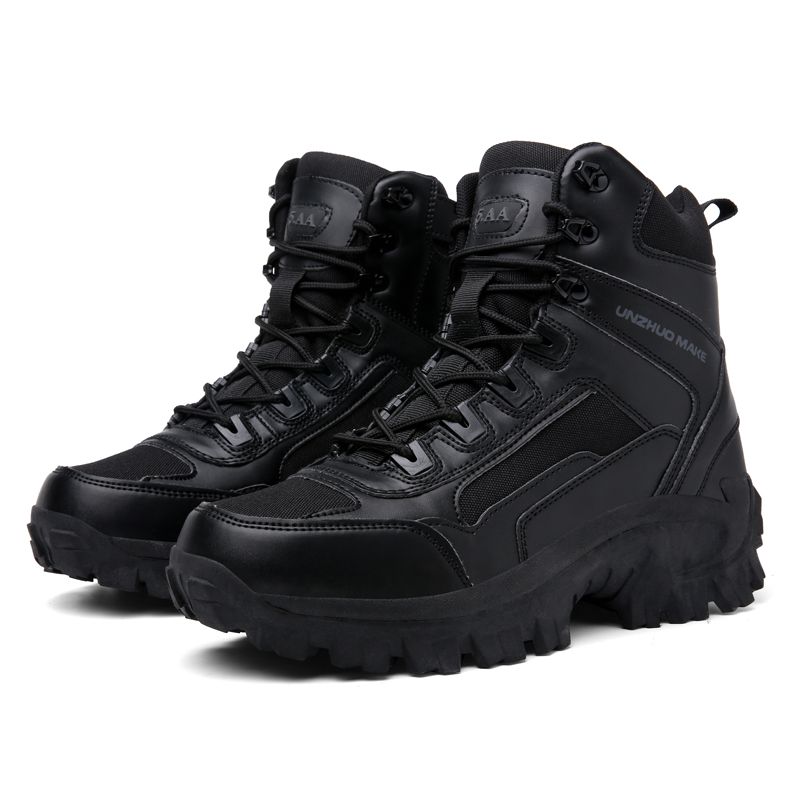 Men's  Fashionable and Wear-resistant Tactical Combat Boots - High-Top, All-Terrain, Breathable