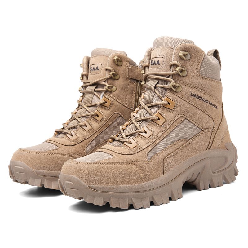 Men's  Fashionable and Wear-resistant Tactical Combat Boots - High-Top, All-Terrain, Breathable