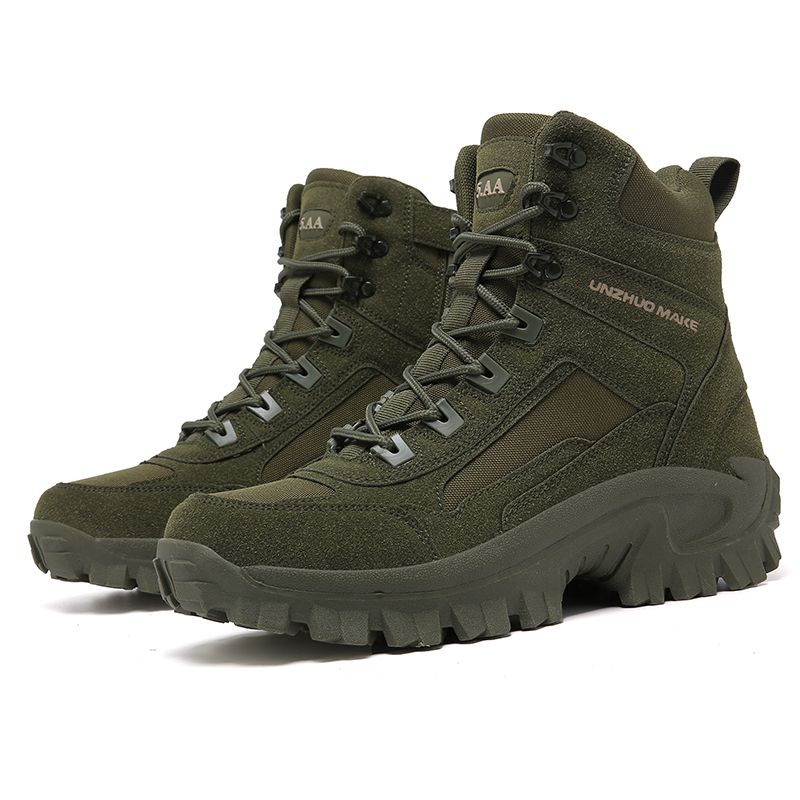 Men's  Fashionable and Wear-resistant Tactical Combat Boots - High-Top, All-Terrain, Breathable