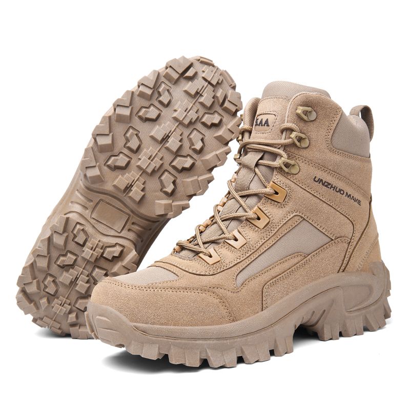 Men's  Fashionable and Wear-resistant Tactical Combat Boots - High-Top, All-Terrain, Breathable