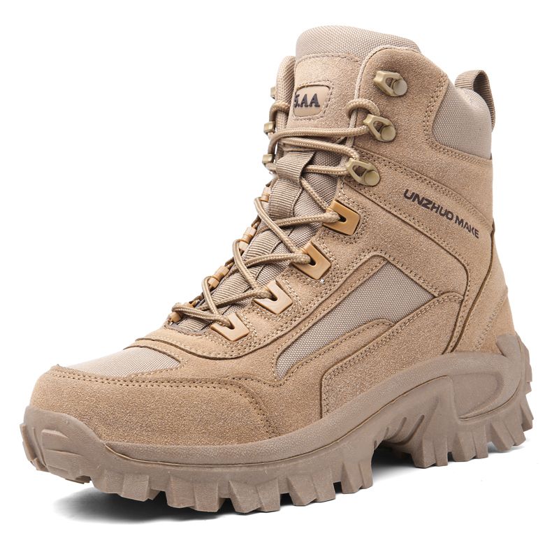 Men's  Fashionable and Wear-resistant Tactical Combat Boots - High-Top, All-Terrain, Breathable