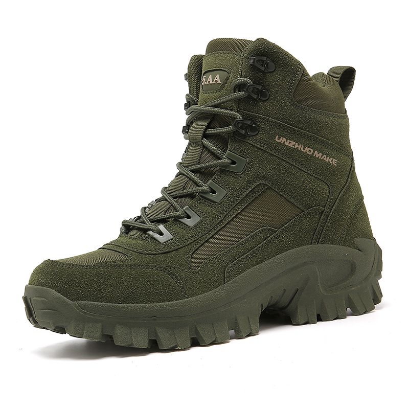 Men's  Fashionable and Wear-resistant Tactical Combat Boots - High-Top, All-Terrain, Breathable