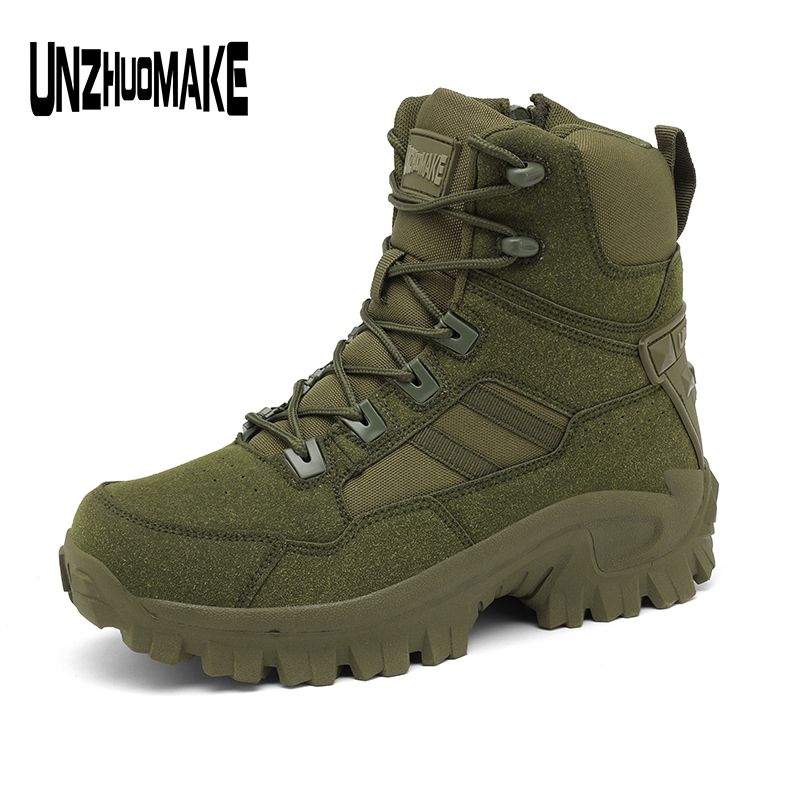 Men's trendy high top hiking boots, comfortable non slip durable outdoor shoes