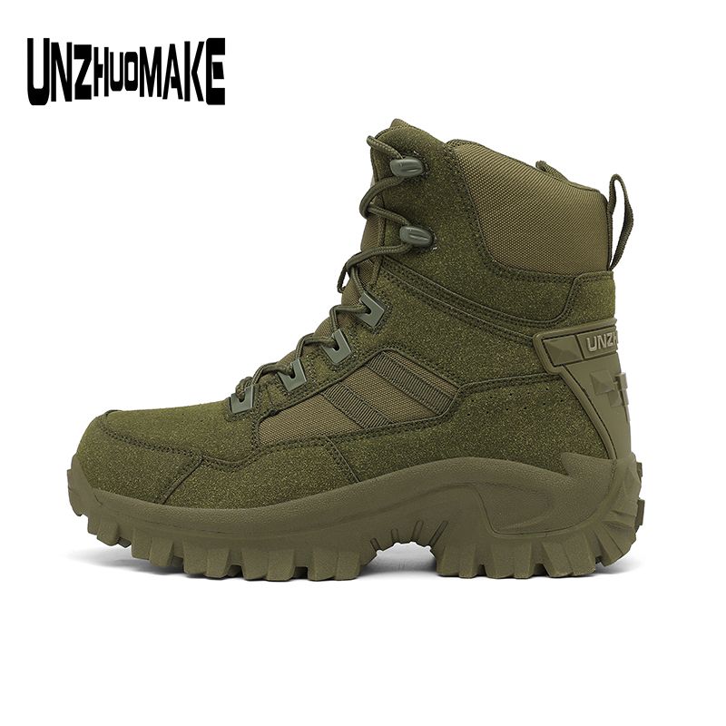 Men's trendy high top hiking boots, comfortable non slip durable outdoor shoes