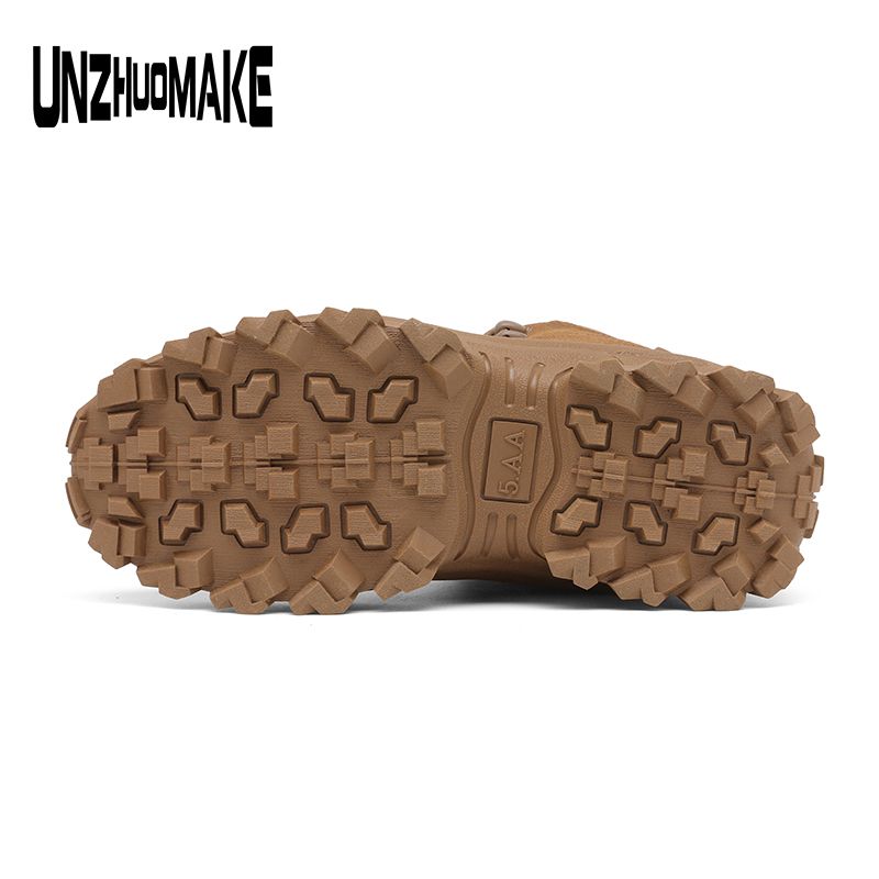 Men's trendy high top hiking boots, comfortable non slip durable outdoor shoes