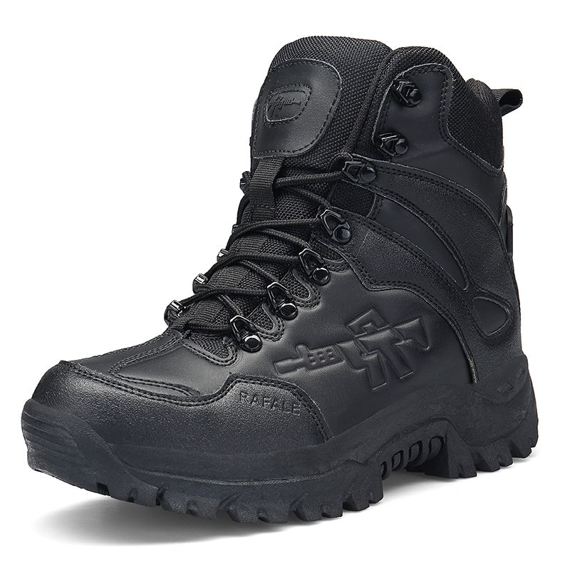 Men's Low-Top Military-Style Hiking Boots - Breathable, Durable & Waterproof for All Seasons