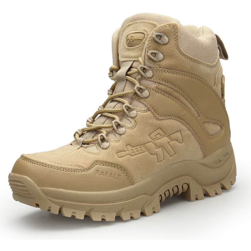 Men's Low-Top Military-Style Hiking Boots - Breathable, Durable & Waterproof for All Seasons