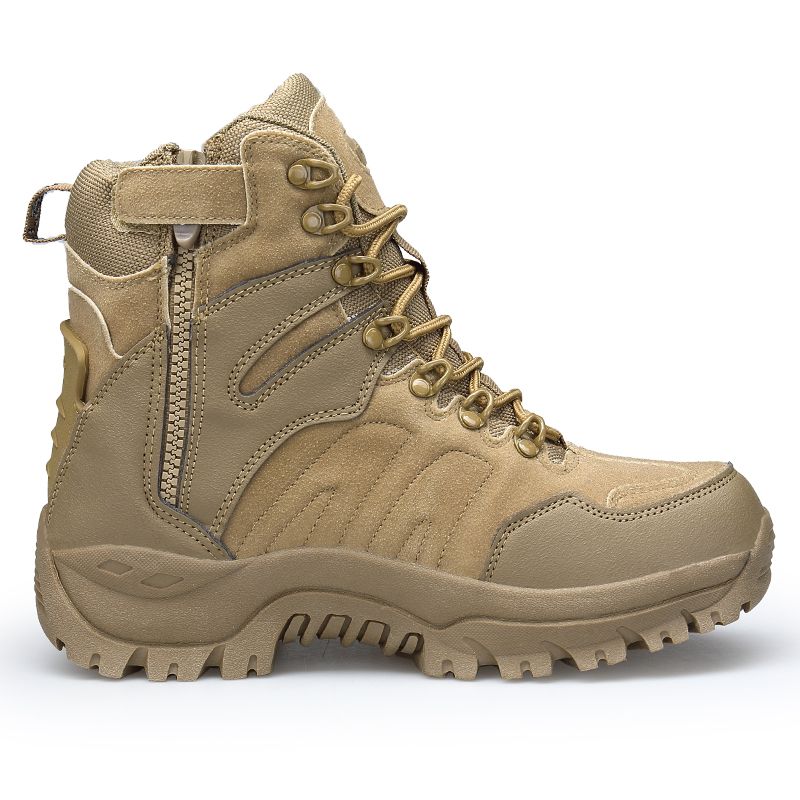 Men's Low-Top Military-Style Hiking Boots - Breathable, Durable & Waterproof for All Seasons