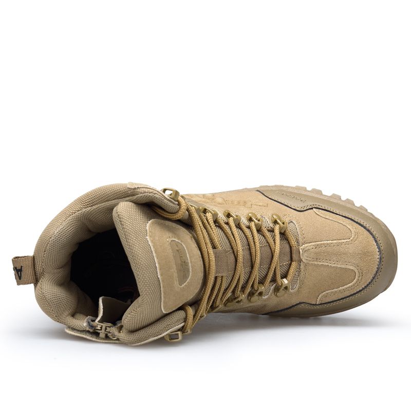 Men's Low-Top Military-Style Hiking Boots - Breathable, Durable & Waterproof for All Seasons