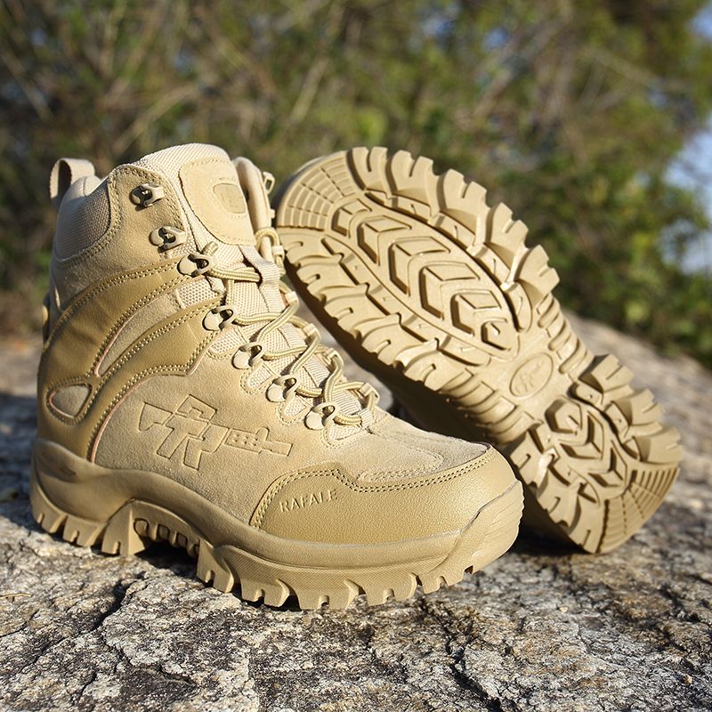 Men's Low-Top Military-Style Hiking Boots - Breathable, Durable & Waterproof for All Seasons