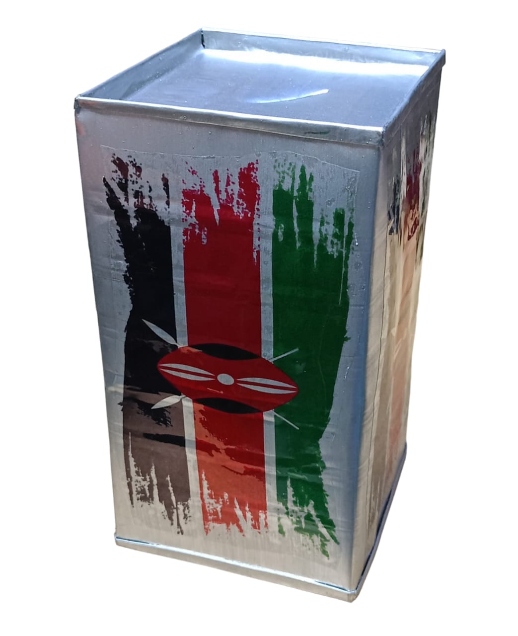 Kenya Flag Inspired Handmade Tin Home Bank ,Piggy Bank Savings Box