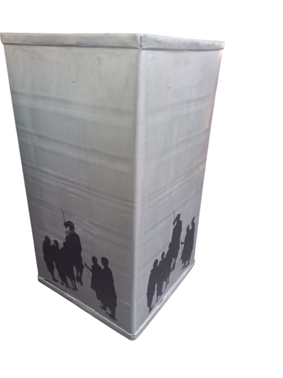 Silhoutte of Masai Worriors Jumping Handmade Tin Home Bank ,Piggy Bank Savings Box