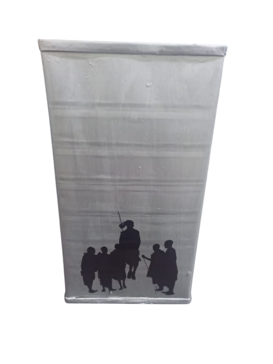 Silhoutte of Masai Worriors Jumping Handmade Tin Home Bank ,Piggy Bank Savings Box