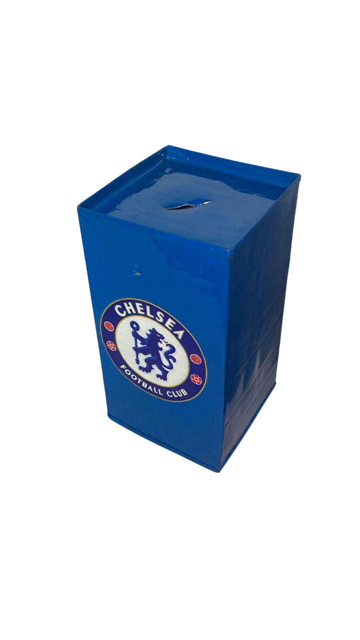 Chelsea FC Home Bank,Handmade Tin Piggy Bank,Savings Box.