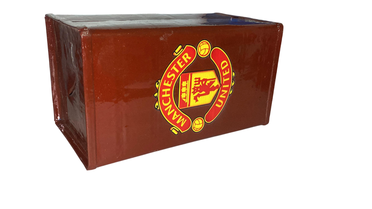 Manchester United Home Bank,Handmade Tin Piggy Bank,Savings Box.